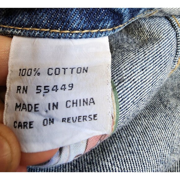 WHIPP Acid Wash Denim Jacket Size Medium Retro Look Oversized Heavy - Picture 11 of 13